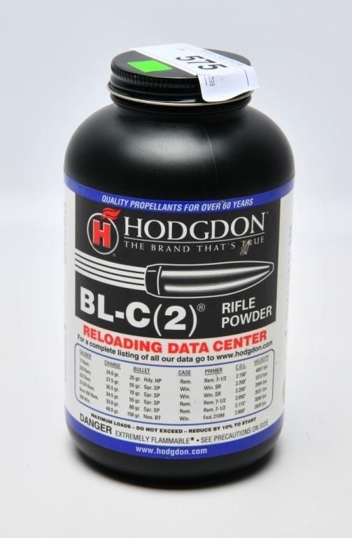 Lot 575: 1 LB Of Hodgdon BL-C (2) Rifle Gun Powder
