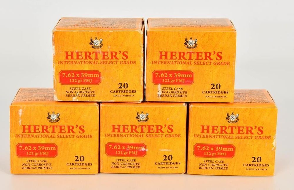 Lot 1060: 100 Rounds of Herter's 7.62x39mm Ammunition