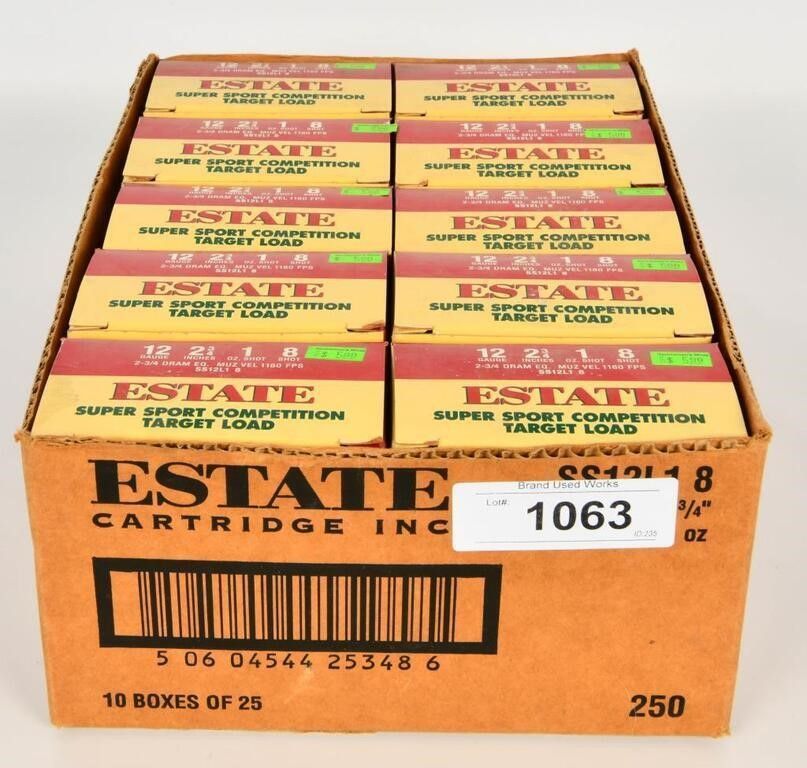 Lot 1063: 250 Rounds Of Estate 12 Ga Competition Shotshells