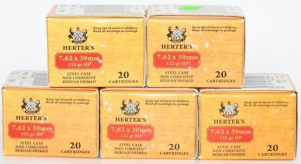 Lot 1072: 100 Rounds Of Herter's 7.62x39mm Ammunition