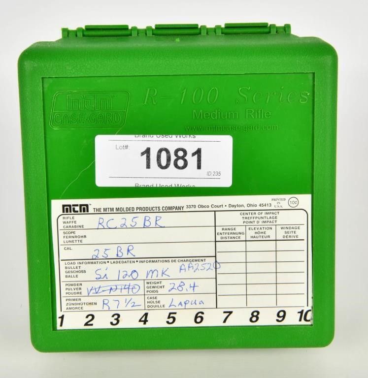 Lot 1081: 100 Rounds Of Lapua 6mm BR Ammunition