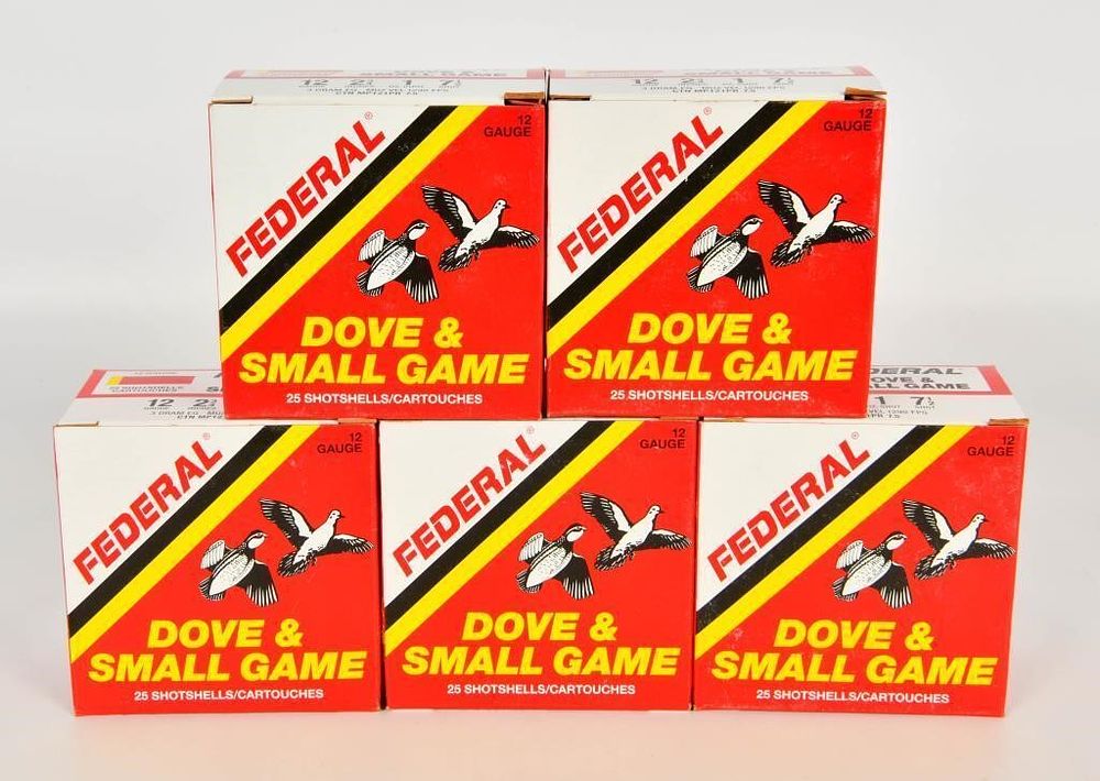 Lot 1090: 125 Rounds Of Federal Dove 12 Ga Shotshells