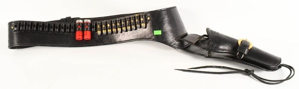 Lot 1097: WM Brown Leather Ammo Belt and Holster