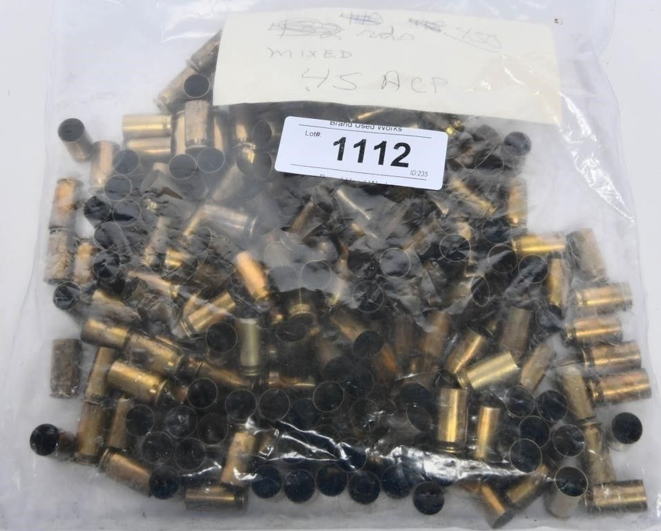 Lot 1112: Approx 450 Count Of .45 ACP Empty Brass Casings