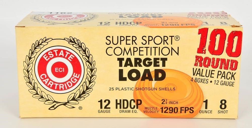 Lot 1162: 100 Rds Of Estate Target Load 12 Ga...