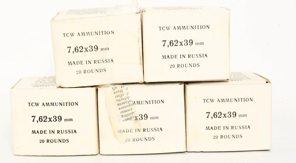 Lot 1192: 100 Rounds Of TCW 7.62x39mm Ammunition