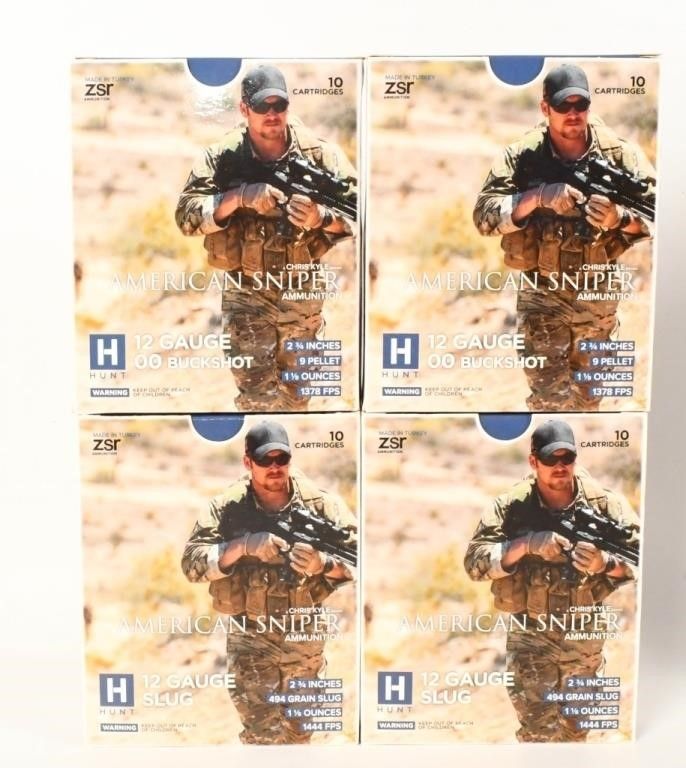Lot 1198: 40 Rounds Of ZSR American Sniper 12 Ga Shotshells