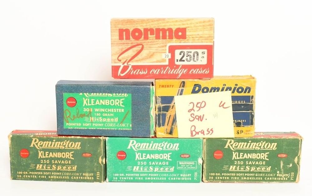 Lot 1201: 65 Rounds Of .250 Sav & 34 Empty Brass Casings