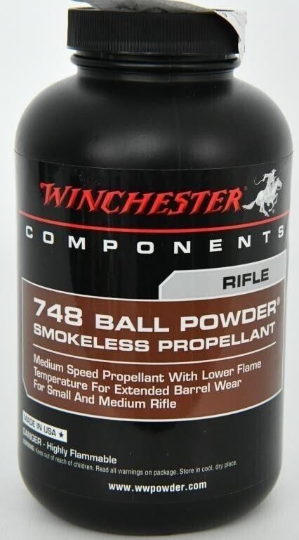 Lot 1208: 1 Lb Of Winchester 748 Ball Gun Powder...
