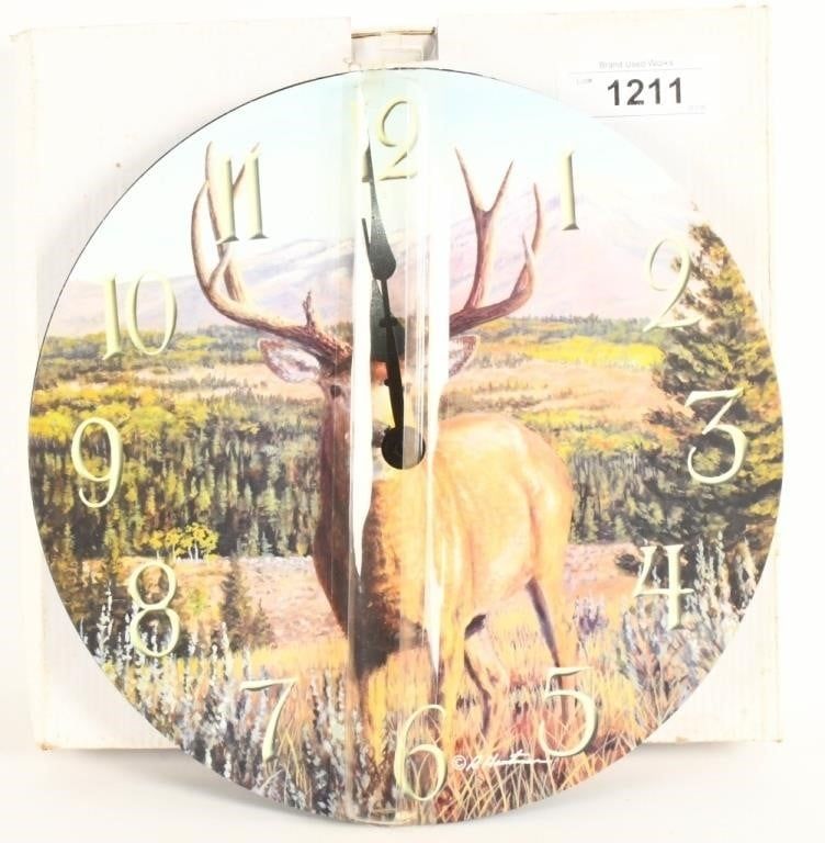 Lot 1211: NEW In the Box Decorative Deer Clock