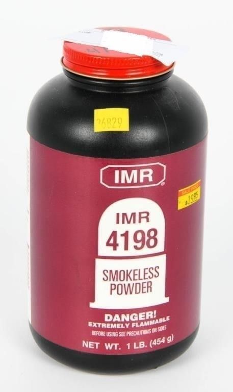 Lot 1307: 1 LB Bottle Of IMR 4198 Reloading Gun Powder