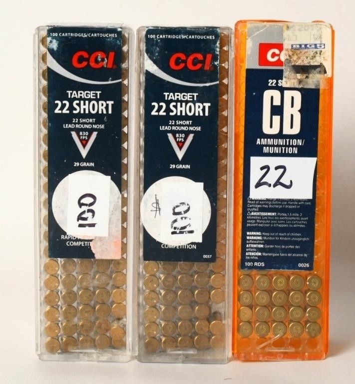 Lot 1318: 122 Rounds Of CCI .22 Short Ammunition