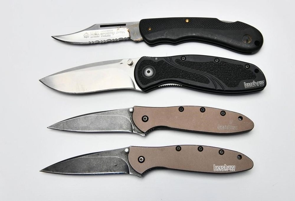 Lot 1319: Puma and 3 Kershaw Folding Pocket Knives