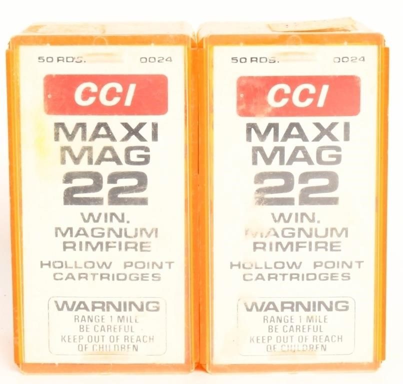 Lot 1417: 100 Rounds Of CCI .22 WIN Mag Ammunition