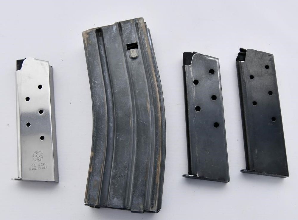 Lot 1442: 3 1911 Metal Magazines & 1 223/5.56 Magazine
