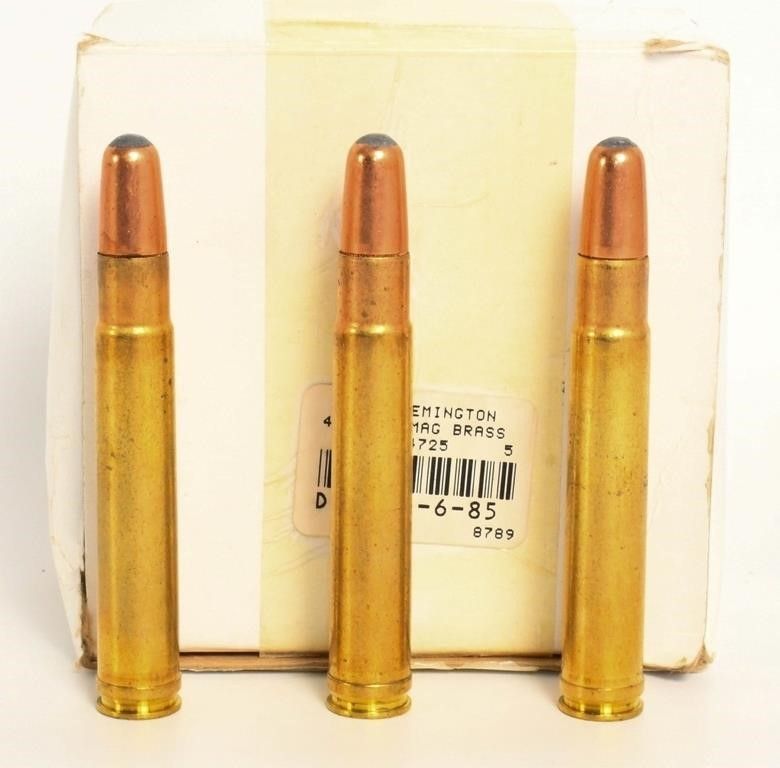 Lot 1444: 19 Rounds Of .416 Remington Ammunition, Brass