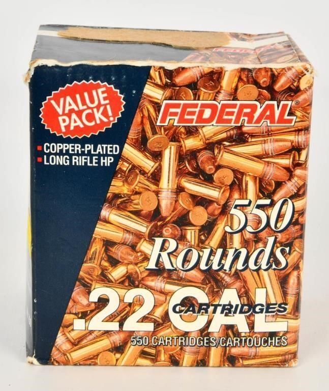 Lot 1453: 550 Rounds of Federal .22 LR Ammunition
