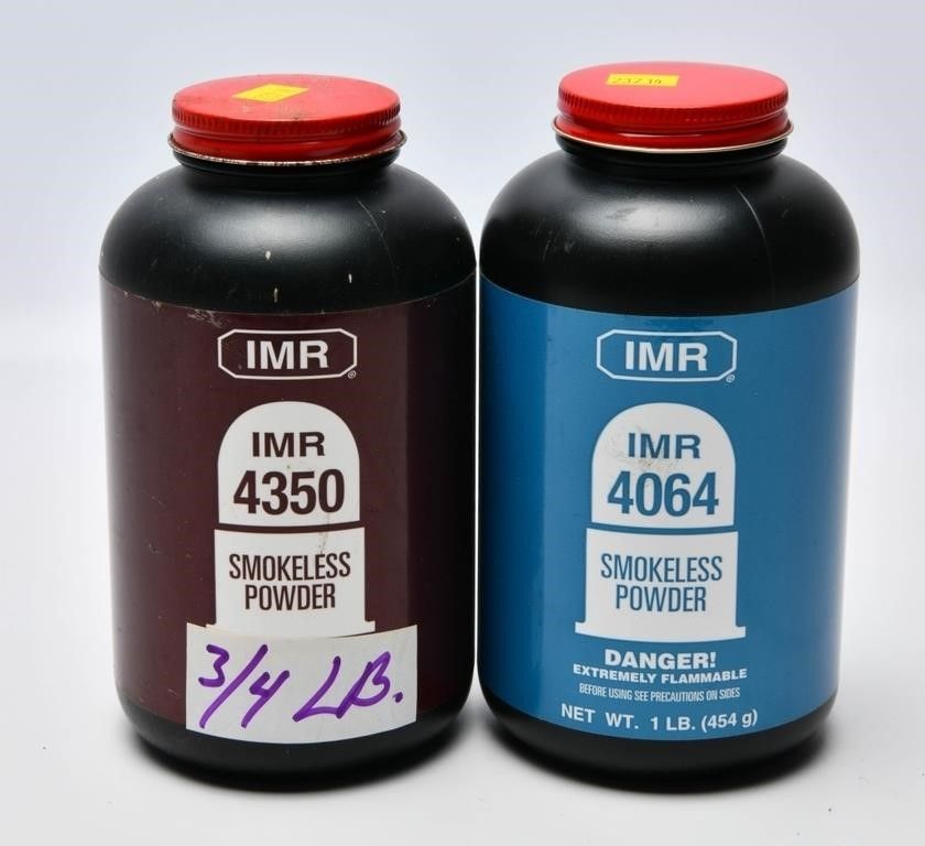Lot 1628: 1.5 LBS Of IMR 4350 & 4064 Reloading Gun Powder