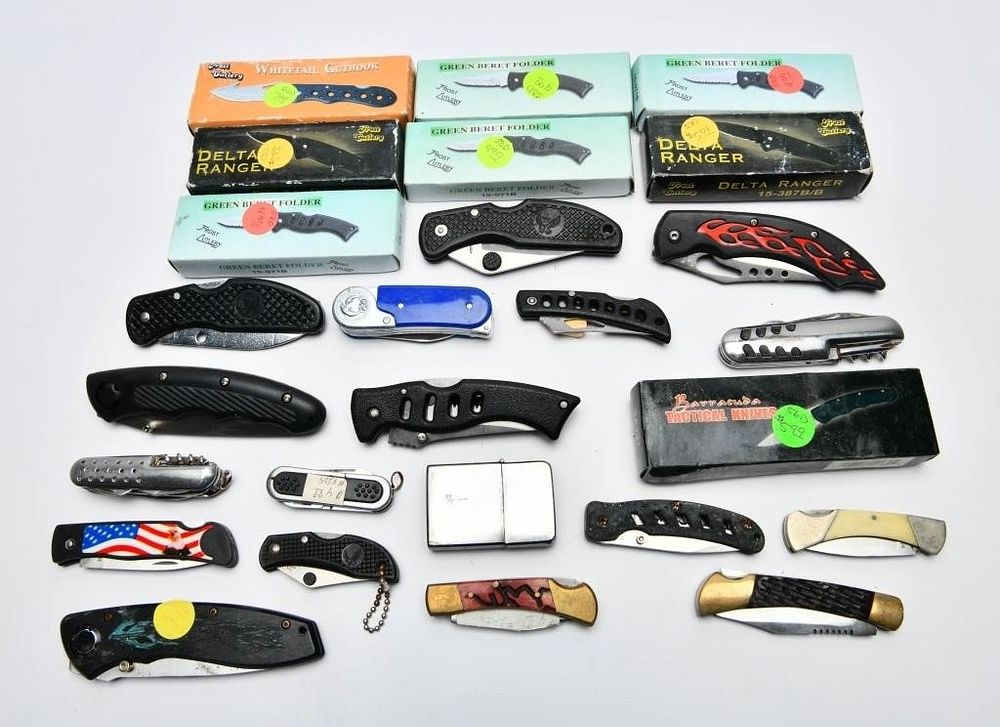 Lot 1679: Large Lot of Various Branded Folding Pocket Knifes
