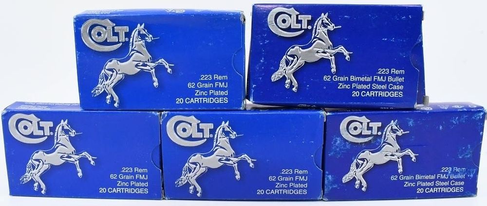 Lot 58: 100 Rounds Of Barnaul Colt .223 Rem Ammunition