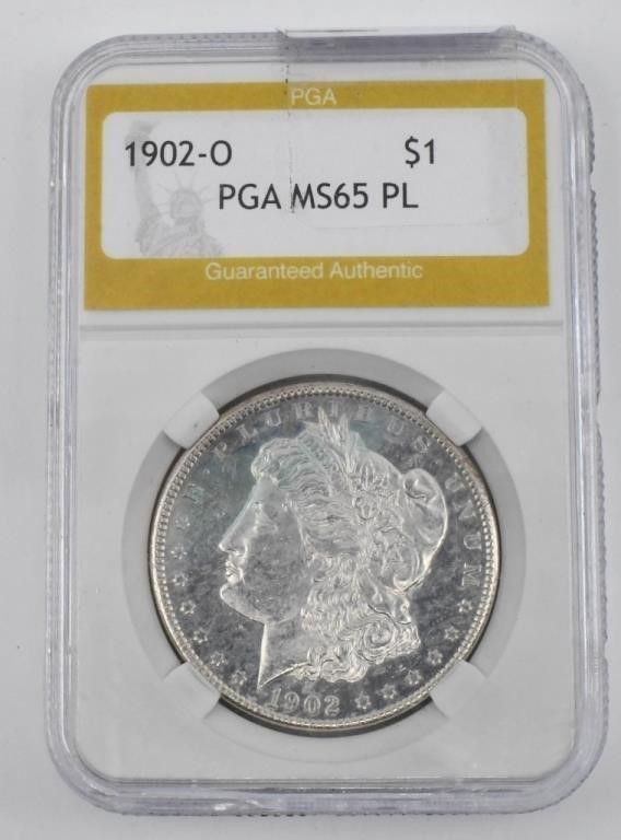 Lot 95: PGA Graded Uncirculated Morgan Silver Dollar
