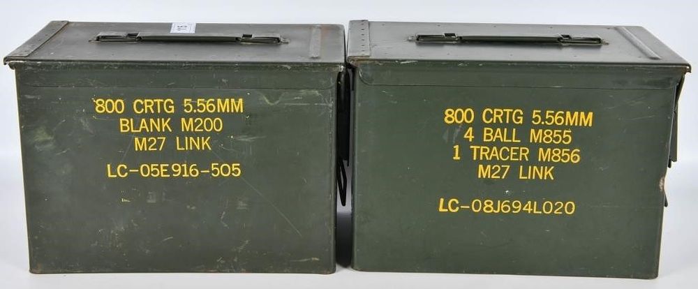 Lot 115: 2 Large Size Metal Military Ammo Cans