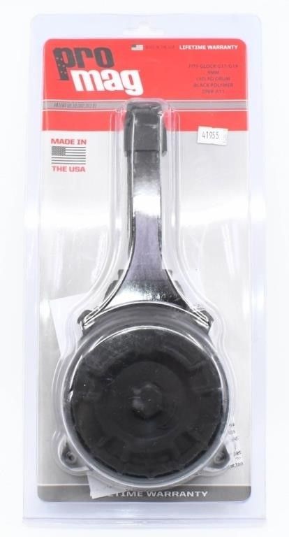 Lot 128: ProMag 50 Round Drum Magazine 9mm for Glock Pistol