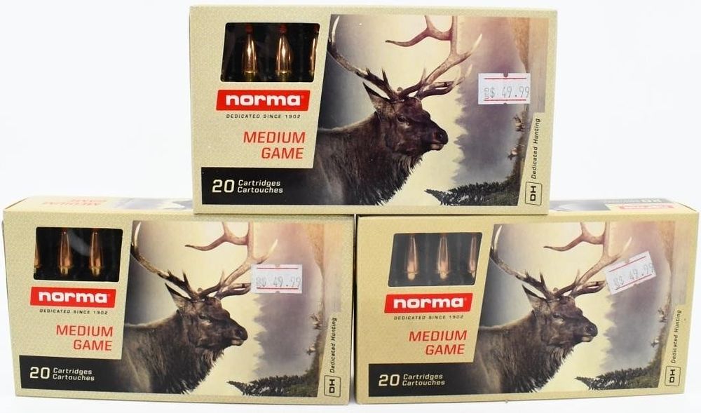 Lot 136: 60 Rounds Of Norma 7mm-08 Rem Game Ammo