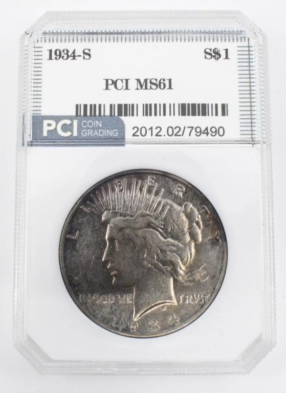 Lot 188: Uncirculated PCI Graded Morgan Silver Dollar Coin