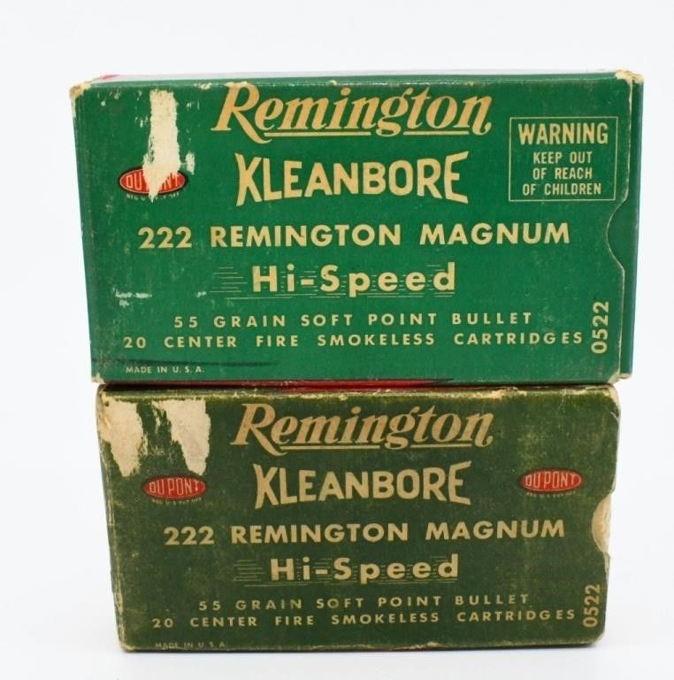 Lot 193: 35 Rounds Of Remington .222 Rem Ammunition