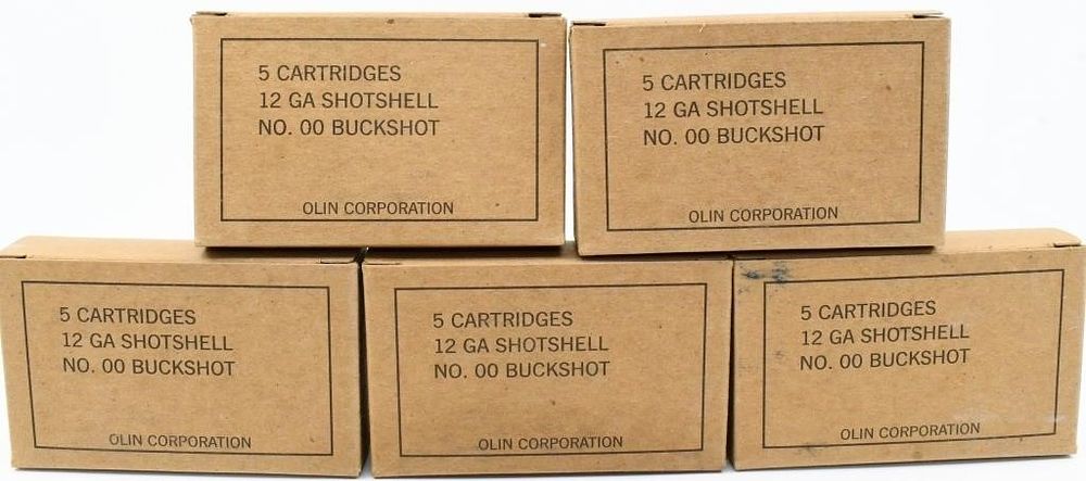 Lot 196: 25 Rounds of 12 Gauge 00 Buck Shotshells