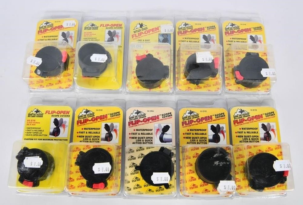 Lot 200: 10 NIP Butler Creek Flip Open Scope Covers