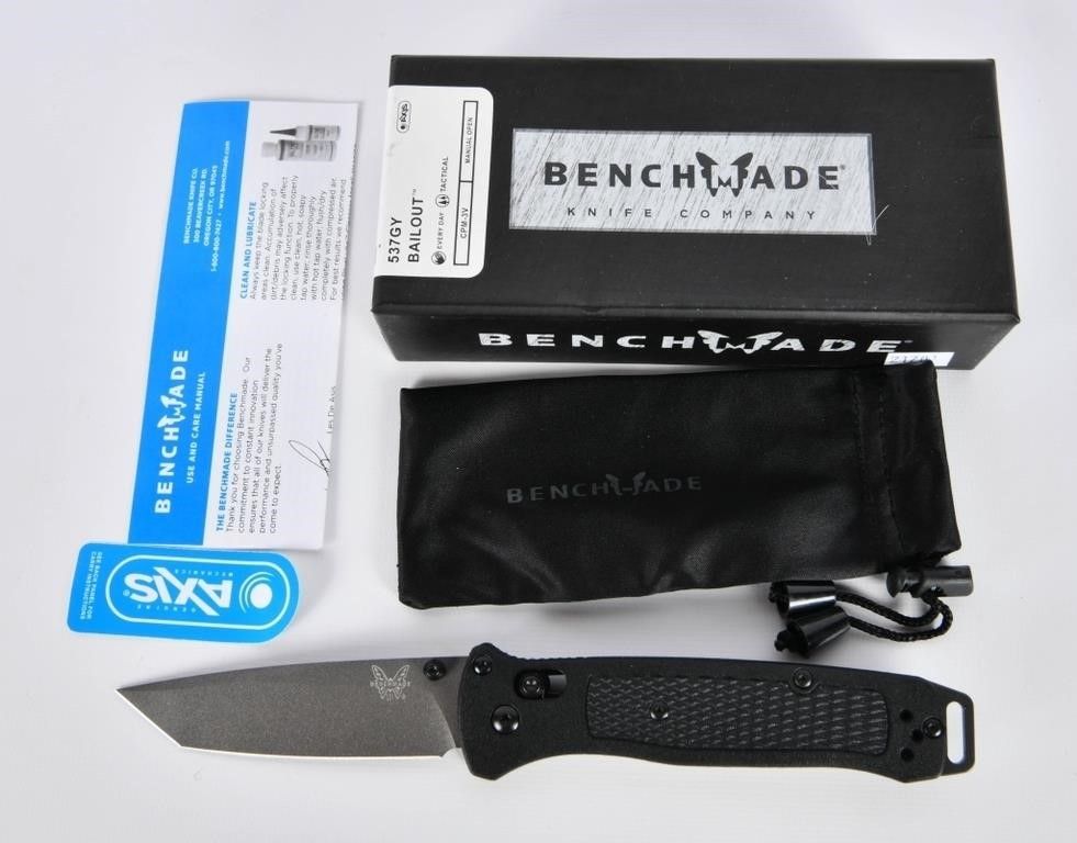 Lot 203: New In Box Benchmade 537GY Bailout Knife