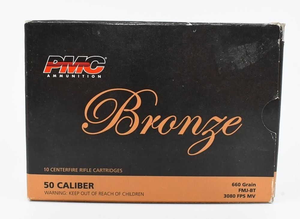 Lot 244: 10 Rounds Of PMC .50 Caliber Ammunition