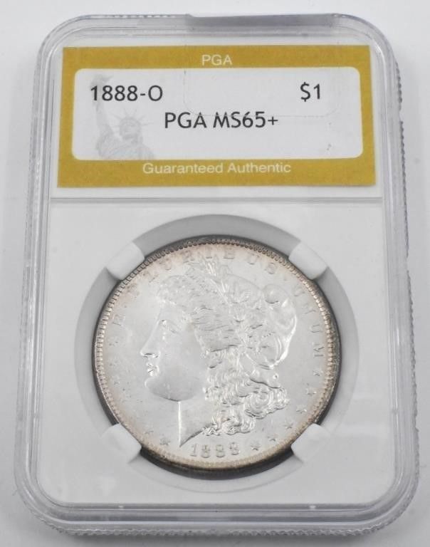 Lot 245: PGA Graded Uncirculated Morgan Silver Dollar