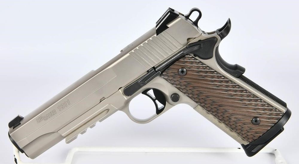 Lot 264: Sig Sauer Stainless 1911 Semi Auto Pistol .45 ACP
