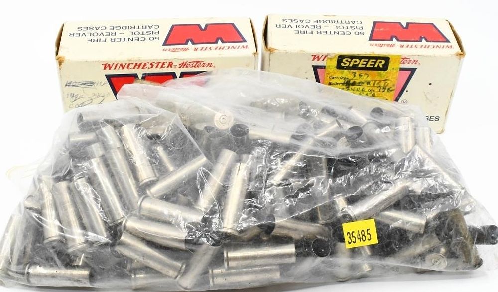 Lot 280: 78 Rds of Reman .357 Mag & Empty Casings