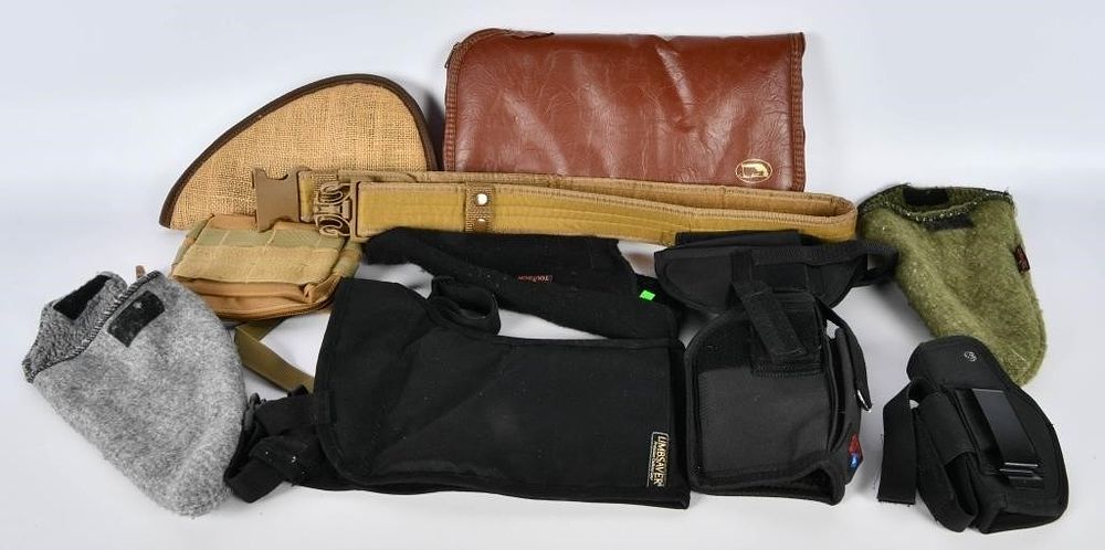 Lot 287: Lot of of Various Pistol Cases, Sling, & Holsters