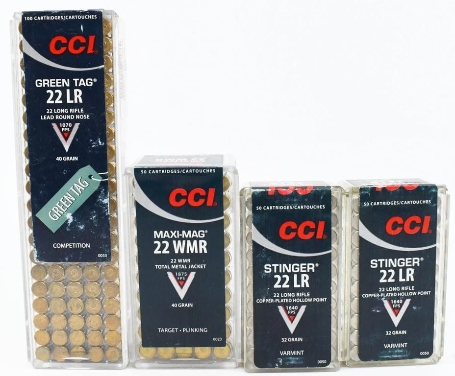 Lot 289: 400 Rounds Of CCI .22 LR & .22 WMR Ammunition