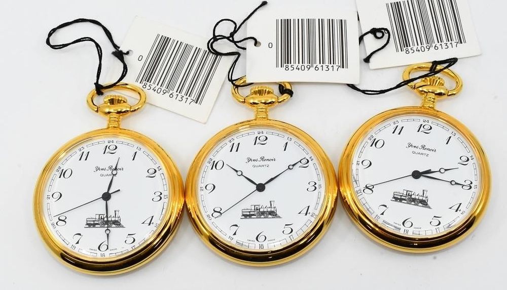 Lot 305: 3 New Yves Renoir Pocket Watches