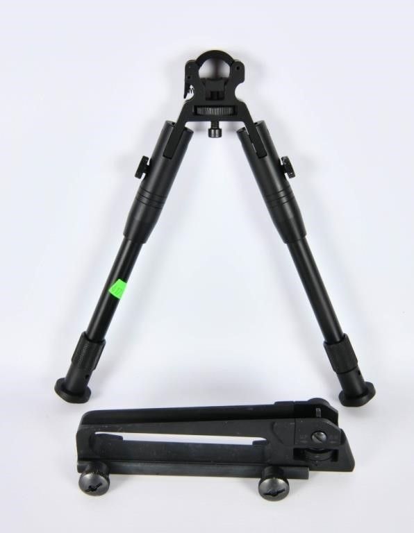 Lot 341: Factory AR-15 Carry Handle & Excelvan Bipod