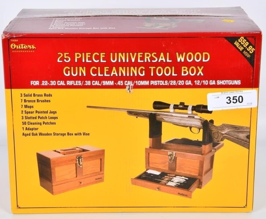 Lot 350: NEW Outers 25 Piece Universal Gun Cleaning Kit