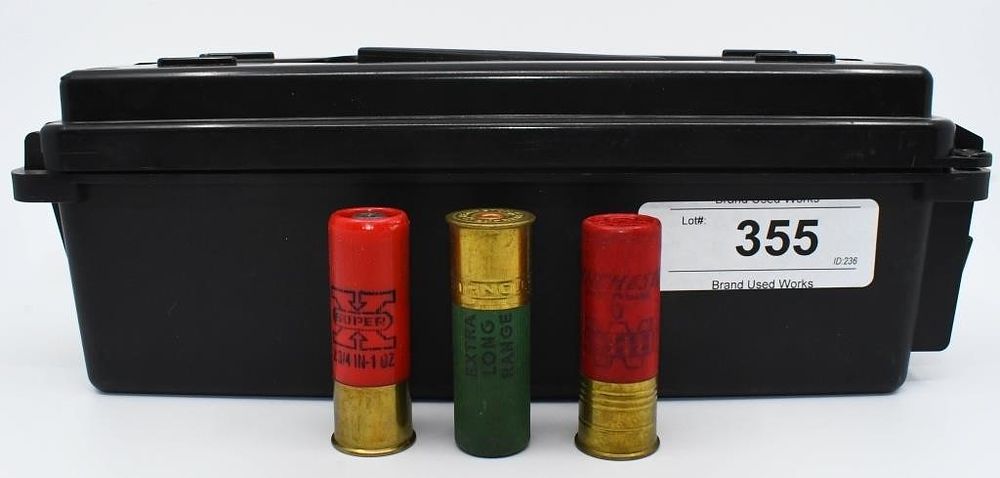 Lot 355: 30 Rds of Mixed 12 Ga Shotshells W/ Ammo Can