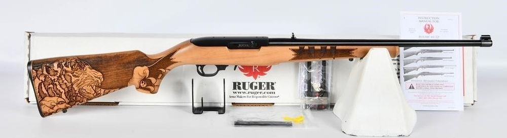 Lot 405: NEW Ruger 10/22 Special Edition Tiger Rifle