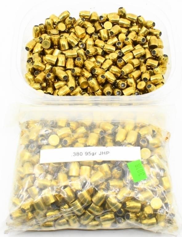 Lot 409: Approx 800+ Count Of .380 JHP Reloading Bullet