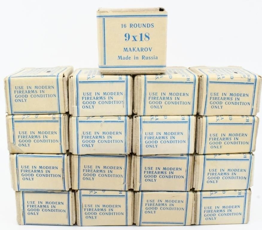 Lot 412: 272 Rounds Of 9x18 Makarov Russian Ammunition