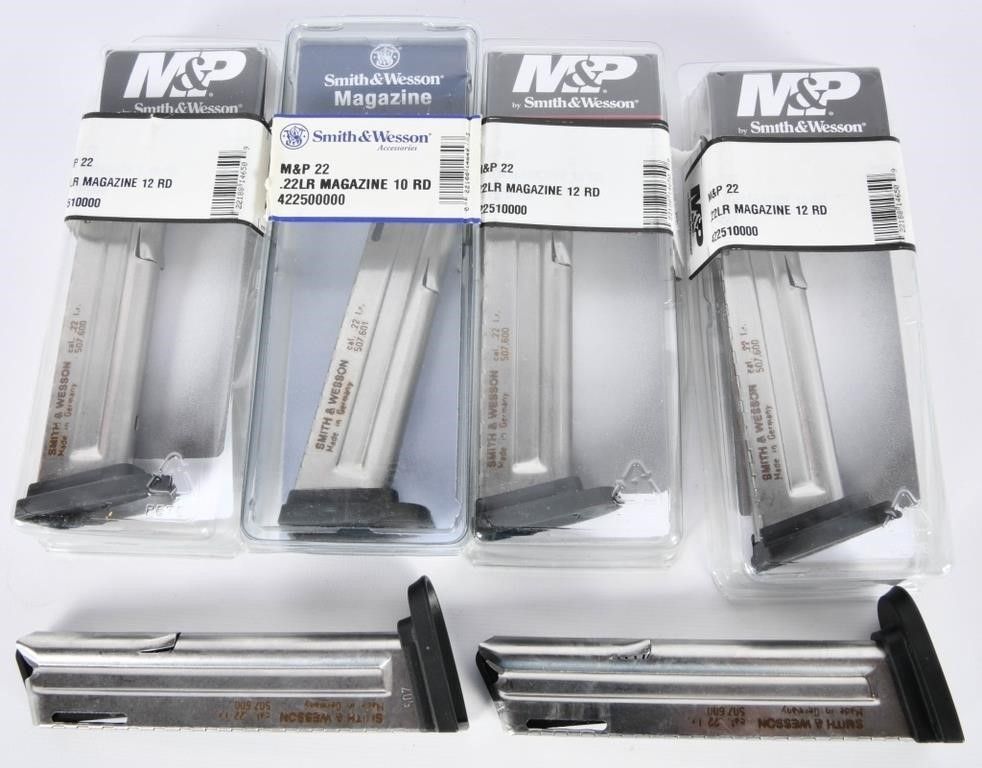 Lot 458: Lot of 6 Smith & Wesson M&P 22 Factory Magazines