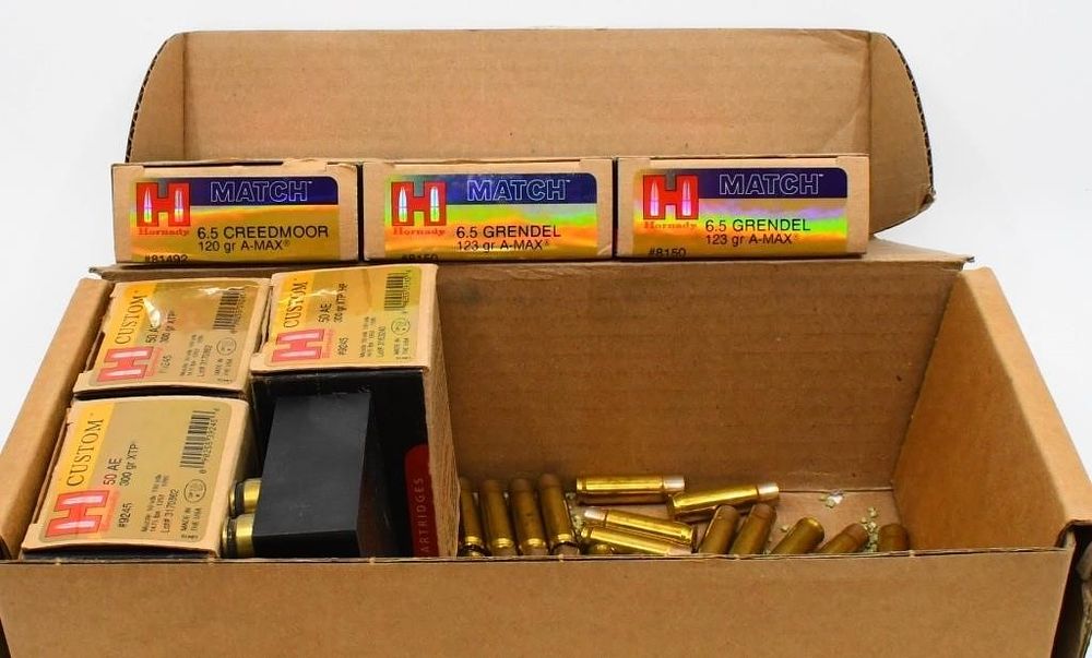 Lot 499: 6.5 Grendel & 50.AE Empty Brass Casings