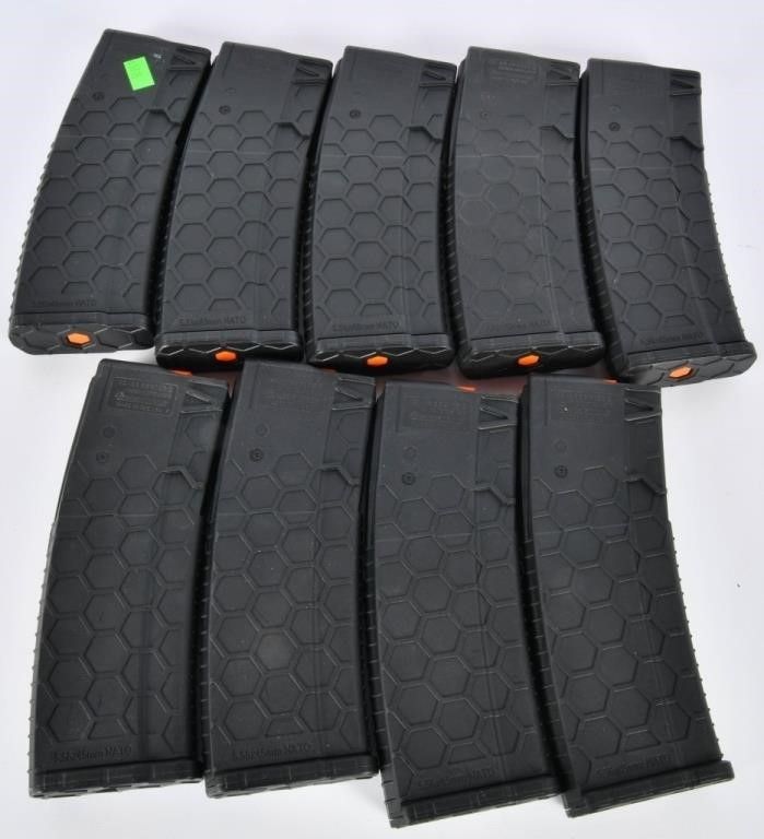 Lot 518: Lot of 9 Hexmags AR-15 30 Round Magazines NEW