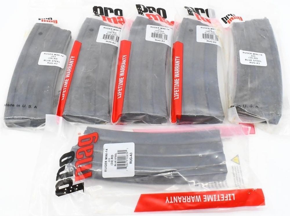 Lot 524: 6 NIP Promag Ruger Mini 14 30 RD Magazines